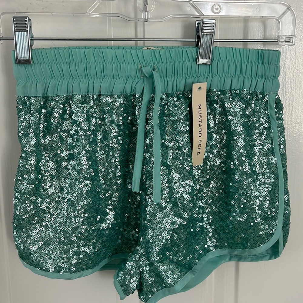 Mustard Seed Sequin Shorts